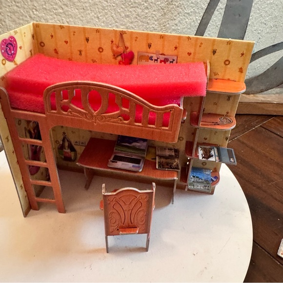 Paper Doll House And Furniture Collection bunk bed books laptop desk chair - Picture 7 of 7